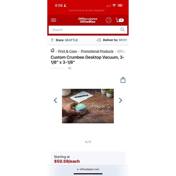 New Crumbee Desktop Vacuum, 3-1/8" x 3-1/8" - Picture 3 of 4